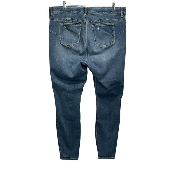 Torrid Bombshell Skinny Jeans Women's Plus Sz 22T Blue Stretch Ripped Distressed - Picture 7 of 7